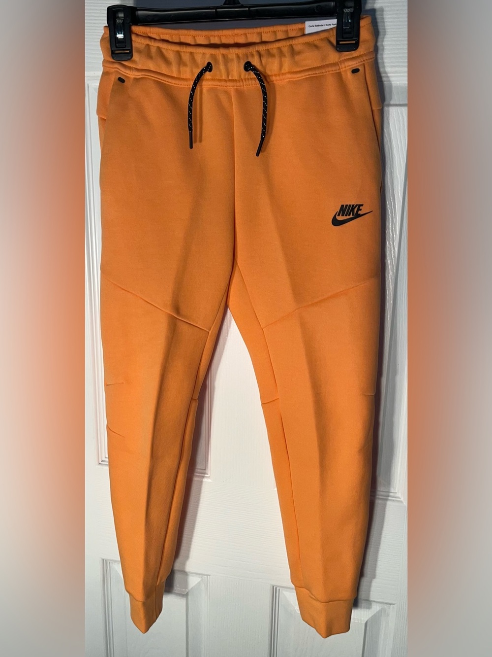 $90 Kids Boys Nike Sportswear Tech Fleece Joggers Orange HV5869-833 Medium